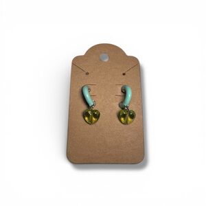 Mint green small hoop earrings